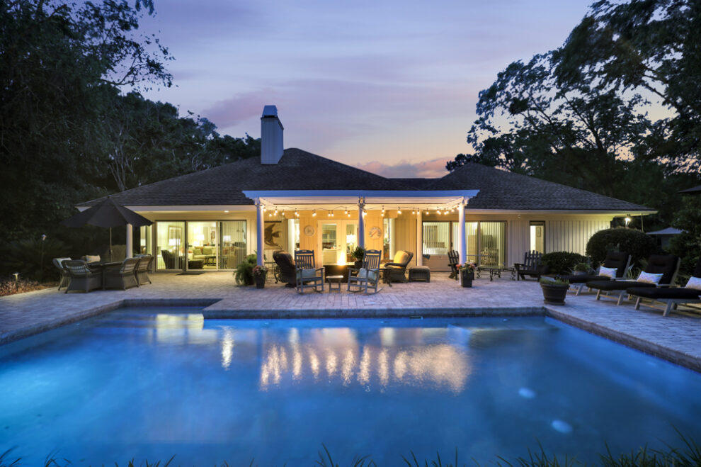 Night Refection Photo of a pool in Charleston, SC
