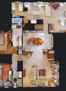 top down image created from 3D MATTERPORT virtual tours here in Charleston, SC.